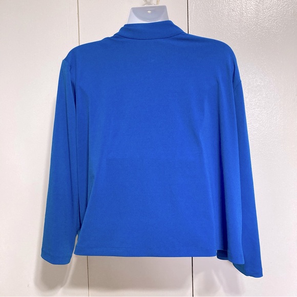 BOB MACKIE Wearable Art Cardigan Womens Large Navy Blue White Preppy Coastal 1X - Picture 9 of 12